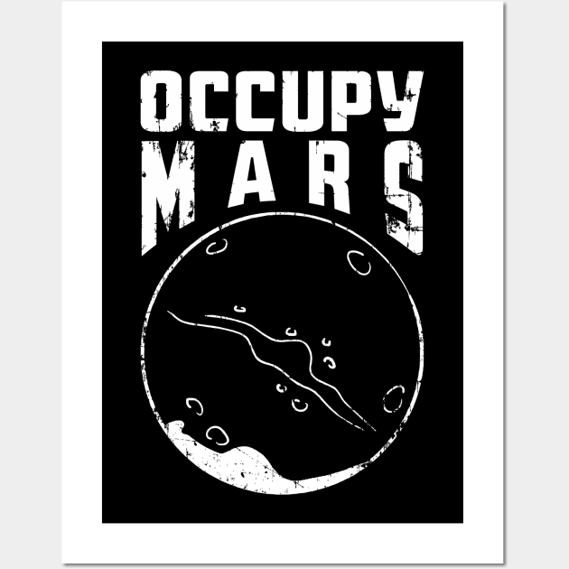 Occupy Mars Retro Worn Out Wall Art by area-design